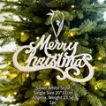 Decorazione natalizia Merry Christmas in acrilico argentato con glitter per albero - Argento