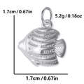 Silver stainless steel fish charm pendant with dimensions 1.7cm and weight 5.2g - Fish / Steel