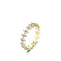 Eleganter S925 Silberring in Gold mit Marquise- und Rundschliff-Zirkonia-Steinen besetzt - US-Größe 8 / Gold