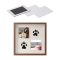 Cornice commemorativa in legno di noce per impronte di zampe di animali con kit fai da te - 10 Pollici (20.3x20.3cm) / Noce
