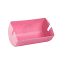 Pink plastic storage base for pet lint roller with U-shaped slots and rectangular design - Single Dust Cover