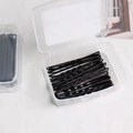 Fermagli per capelli minimalisti in metallo nero in scatola di plastica trasparente - Scatola Nera (100 Pezzi)