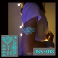 Luminous blue floral butterfly tattoo sticker with glowing effect on arm model JSN-013 - JSN-013 (Luminous Floral Pattern)