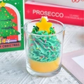 Handmade Christmas tree scented soy candle in a glass jar with festive colorful decorations - Christmas Star Cup - Pear & Cedarwood Scent