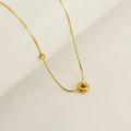 Golden stainless steel necklace featuring a bubble letter G pendant with a small diamond - Letter G