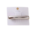 Polished silver metal spring hair clip for buns on white display card - Silver Bar
