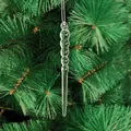 Christmas 120mm round acrylic icicle pendant hanging on a green tree branch - 120mm Round Bulge Icicle / 100 Pcs/Pack
