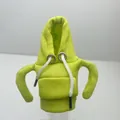 Fluorescent green mini hoodie car shifter cover with white drawstrings in knit cotton - New Fluorescent Green