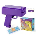 Electric purple money gun set with vibrant packaging and play banknotes for fun parties - Purple (No Logo) / Purple Money Gun + 100 Notes