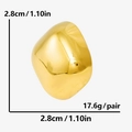 Detailed view of square gold earrings with size 2.8cm and 17.6g weight specifications - Gold (D327-G)
