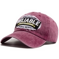 Gorra de béisbol retro burdeos de algodón lavado con parche bordado para hombre y mujer - Ajustable / Burdeos