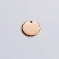 Colgante redondo de acero inoxidable oro rosa pulido con agujero para joyería DIY - 15mm / Oro rosa