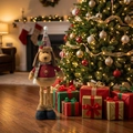 Detail of Christmas plush dog doll with retractable legs in a cozy festive setting - Telescopic Dog (ML-Q778)