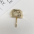 Golden metal hair hook with hammered ripple texture for elegant ponytail styling - 11# Gold Hair Hook