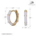 925 sterling silver colorful huggie earrings sizing guide with metric and imperial units - 925 Silver Yellow Gold Plated - White