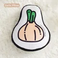 Giocattolo di peluche per cani a forma di aglio con stampa cartoon e tessuto, 32x40cm - Cuscino di Verdure / Aglio