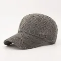 Breathable dark grey mesh baseball cap for women with elegant woven bow details - One Size(Adjustable) / Gray