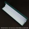 Detail of deep green long jewelry box with velvet lining measuring 22.5x5x2.5cm - Long Bracelet Necklace Box-Green