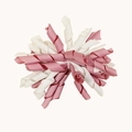 Pink and white handmade corker ribbon hair clip for girls with curly satin ribbon design - White Lotus Pink