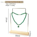 Small gold metal earring display stand with wooden base 22x5x27cm size jewelry organizer - Convex necklace Stand - Small