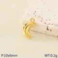 Golden crescent moon pendant in 18K stainless steel with mirror polish finish, 10x6mm - Gold Moon Style(KLJ10067-Z)