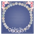 Amazonite stone bracelet with white letter beads for niece on a floral greeting card - To My Niece
