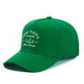 Cappellino da baseball in tela verde a cinque pannelli con ricamo bianco Camp Maddie - Taglia unica / Verde Scuro