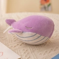 Plush whale keychain in purple and white with soft embroidery and striped belly - Purple / 12cm