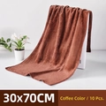 Lot de 10 chiffons microfibres marron, 30x70cm, texture douce ultra absorbante - Café 30x70CM Épaissi (10 Pièces)