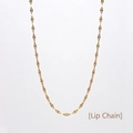 Bohemian gold plated stainless steel lip chain necklace accessory with polished finish - Chain Only (Without Pendant)-Lip Chain (SN21101602)