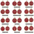 Ciondoli zodiacali dorati con smalto rosso e nomi delle costellazioni incisi - Sagittario / Rosso