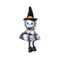 Bambola scheletro di Halloween con cappello nero da strega e nastro arancione - Nuovo Ciondolo Fantasma