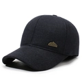 Cappellino termico da uomo blu scuro con fodera in pile e stemma dorato della Cina - Regolabile / Blu navy