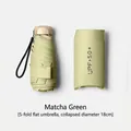 Matcha green flat folding sun umbrella with UPF 50+ pouch and 18cm compact size - 18CM 5-Fold Flat Umbrella / Matcha Green