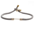 Bracciale cordino intrecciato grigio minimalista con cursore dorato regolabile e metallo - Corda di Base Grigia