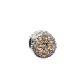 Silver bead charm with amber marquise crystals and clear round stones in flower design - Champagne