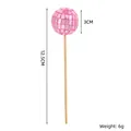 Pink disco mirror ball cake topper with 3cm diameter and wooden stick for party decor - 3cm with Wooden Stick / Pink