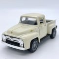 Vintage 1950s style alloy pickup truck model toy in cream white finish - White