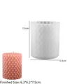 White honeycomb bubble silicone mold for candle making with pink wax sample - Style 3 Bubble Pattern Cylinder