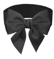 Elastic wide black waist belt featuring a large decorative fabric bow for dresses - Standard Type / Black