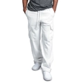 Pantaloni cargo bianchi da uomo con grandi tasche e coulisse in stile vintage - M / Bianco