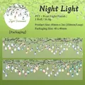 Nastro decorativo in PET con lampadine ad acquerello ed effetto luce perlata 40mm - Luce notturna