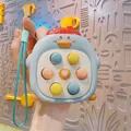 Giocattolo fidget pinguino anatra blu con bottoni in silicone e cinturino verde - Stile Anatra-Blu