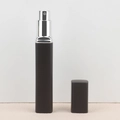 Portable 12ml matte black refillable perfume spray bottle with silver metal atomizer head - Black