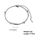 Double-layered stainless steel beaded bracelet with an F letter pendant and lobster clasp - Letter-F / Silver