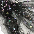 Robe de bal rose ornée de sequins noirs en forme de cœur sur un tissu en tulle fin - Taille US 2 (S) / Noir