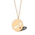 Minimalist New Zealand map pendant necklace in rose gold finish with heart detail - New Zealand - Rose Gold