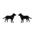 Minimalist black labrador dog silhouette stud earrings for women in a polished finish - Dog / Black