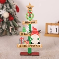 Décoration de table sapin de Noël en bois avec gnome et texte joyeux Noël - Style Gnome (A25-046)