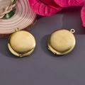Pendentif médaillon rond doré avec finition mate vintage et détails de gravure - N°31 Médaillon Rond Mat (25.5*29.5mm)
